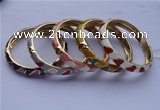 CEB06 5pcs 10mm width gold plated alloy with enamel bangles wholesale