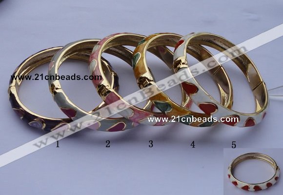 CEB06 5pcs 10mm width gold plated alloy with enamel bangles wholesale