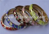 CEB07 5pcs 11.5mm width gold plated alloy with enamel bangles wholesale