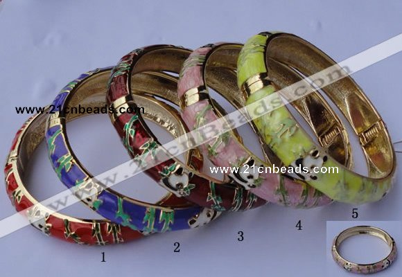 CEB07 5pcs 11.5mm width gold plated alloy with enamel bangles wholesale