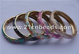 CEB09 5pcs 11.5mm width gold plated alloy with enamel bangles wholesale