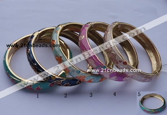 CEB09 5pcs 11.5mm width gold plated alloy with enamel bangles wholesale