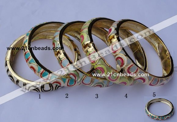 CEB10 5pcs 11.5mm width gold plated alloy with enamel bangles wholesale