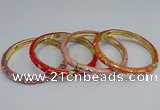 CEB101 6mm width gold plated alloy with enamel bangles wholesale