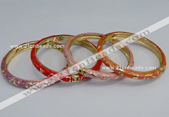 CEB101 6mm width gold plated alloy with enamel bangles wholesale