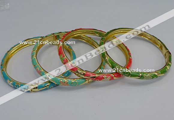 CEB102 6mm width gold plated alloy with enamel bangles wholesale