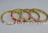 CEB103 6mm width gold plated alloy with enamel bangles wholesale