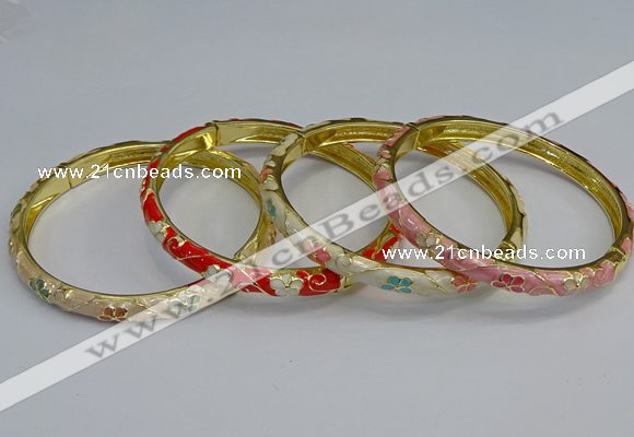 CEB103 6mm width gold plated alloy with enamel bangles wholesale