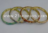 CEB104 7mm width gold plated alloy with enamel bangles wholesale