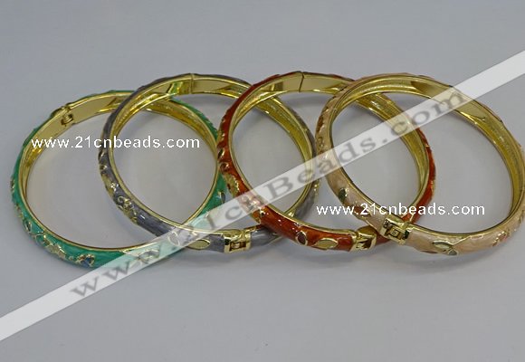 CEB104 7mm width gold plated alloy with enamel bangles wholesale