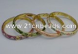 CEB105 7mm width gold plated alloy with enamel bangles wholesale