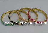 CEB106 7mm width gold plated alloy with enamel bangles wholesale