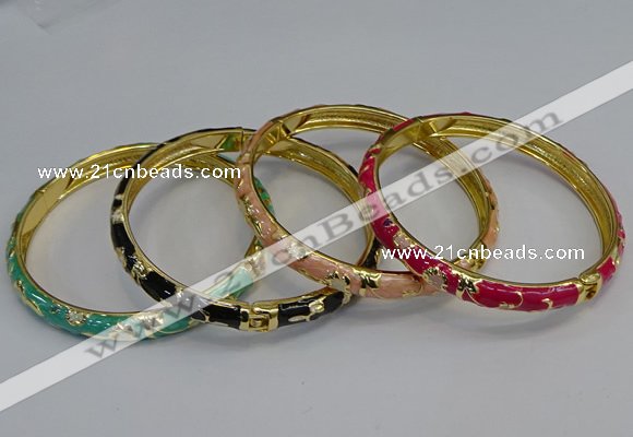 CEB106 7mm width gold plated alloy with enamel bangles wholesale