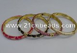 CEB107 7mm width gold plated alloy with enamel bangles wholesale