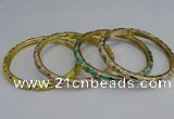 CEB108 7mm width gold plated alloy with enamel bangles wholesale