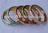 CEB11 5pcs 10mm width gold plated alloy with enamel bangles wholesale