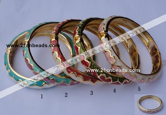 CEB11 5pcs 10mm width gold plated alloy with enamel bangles wholesale