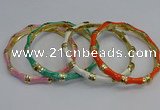 CEB110 6mm width gold plated alloy with enamel bangles wholesale