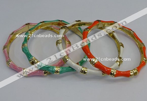 CEB110 6mm width gold plated alloy with enamel bangles wholesale