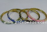 CEB111 6mm width gold plated alloy with enamel bangles wholesale