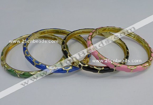 CEB111 6mm width gold plated alloy with enamel bangles wholesale