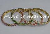 CEB114 6mm width gold plated alloy with enamel bangles wholesale