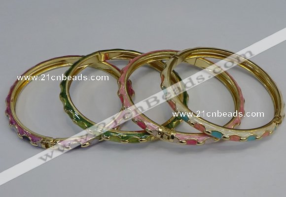 CEB114 6mm width gold plated alloy with enamel bangles wholesale