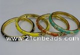 CEB115 7mm width gold plated alloy with enamel bangles wholesale