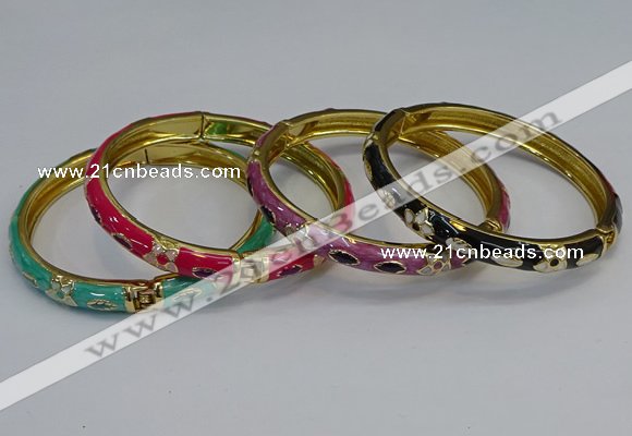 CEB116 7mm width gold plated alloy with enamel bangles wholesale