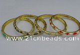 CEB117 6mm width gold plated alloy with enamel bangles wholesale