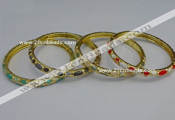 CEB117 6mm width gold plated alloy with enamel bangles wholesale