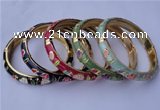 CEB12 5pcs 10mm width gold plated alloy with enamel bangles wholesale