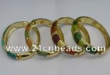 CEB121 16mm width gold plated alloy with enamel bangles wholesale