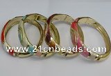 CEB123 16mm width gold plated alloy with enamel bangles wholesale