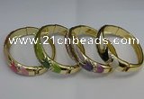 CEB124 16mm width gold plated alloy with enamel bangles wholesale