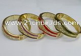 CEB129 22mm width gold plated alloy with enamel bangles wholesale