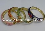 CEB131 16mm width gold plated alloy with enamel bangles wholesale