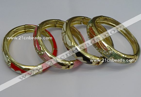 CEB132 16mm width gold plated alloy with enamel bangles wholesale