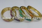 CEB133 16mm width gold plated alloy with enamel bangles wholesale