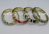 CEB134 16mm width gold plated alloy with enamel bangles wholesale