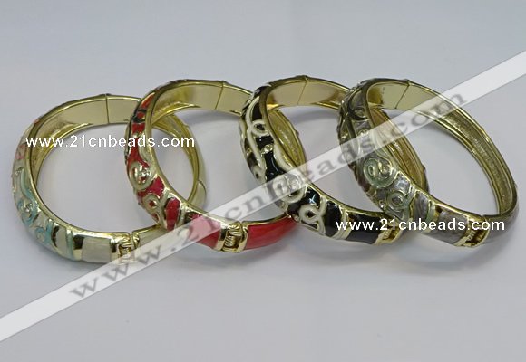 CEB134 16mm width gold plated alloy with enamel bangles wholesale