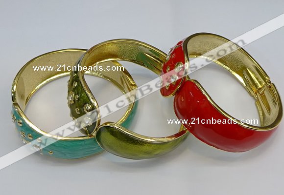 CEB138 28mm width gold plated alloy with enamel bangles wholesale