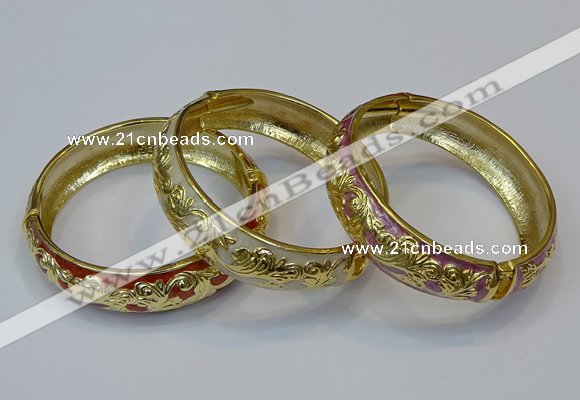 CEB143 18mm width gold plated alloy with enamel bangles wholesale