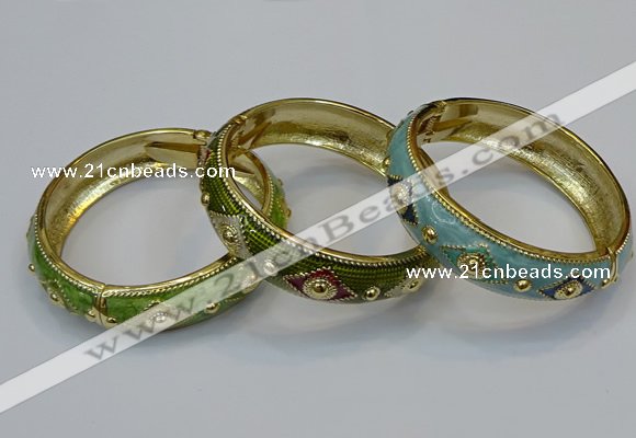 CEB144 18mm width gold plated alloy with enamel bangles wholesale