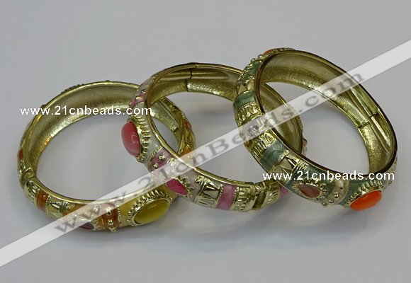 CEB153 17mm width gold plated alloy with enamel bangles wholesale