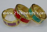 CEB157 24mm width gold plated alloy with enamel bangles wholesale