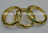 CEB169 17mm width gold plated alloy with enamel bangles wholesale