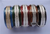 CEB17 5pcs 24.5mm width silver plated alloy with rhinestone & enamel bangle