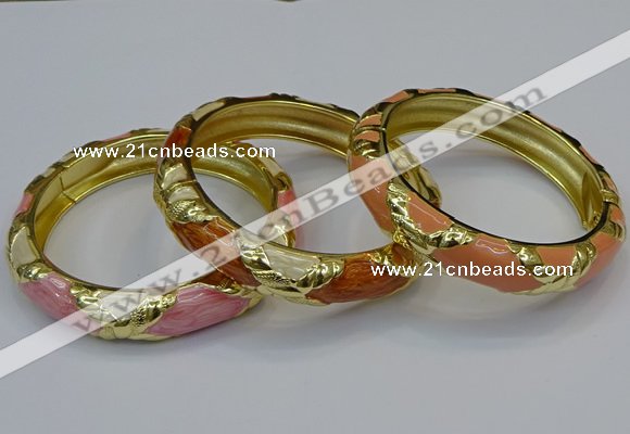 CEB172 13mm width gold plated alloy with enamel bangles wholesale