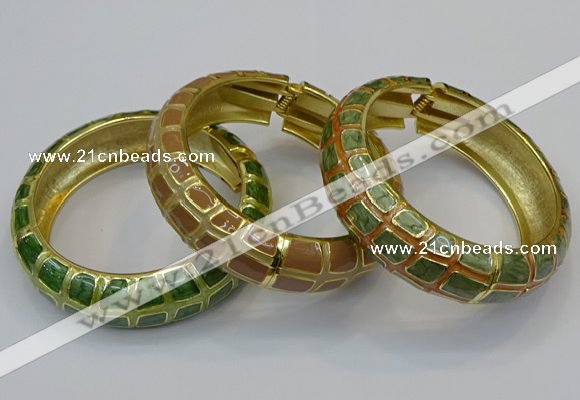 CEB174 20mm width gold plated alloy with enamel bangles wholesale